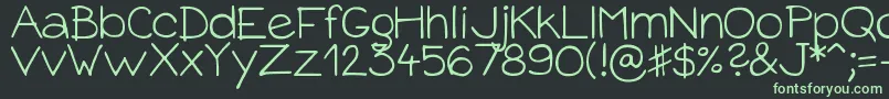 DjbBabyBump Font – Green Fonts on Black Background