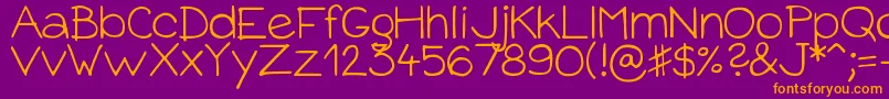 DjbBabyBump Font – Orange Fonts on Purple Background