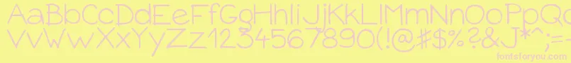 DjbBabyBump Font – Pink Fonts on Yellow Background