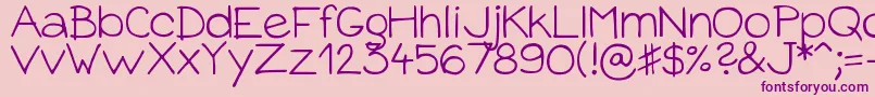 DjbBabyBump Font – Purple Fonts on Pink Background