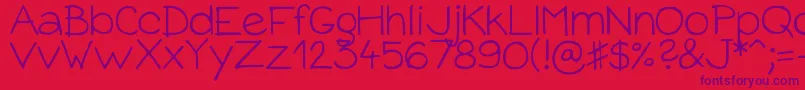 DjbBabyBump Font – Purple Fonts on Red Background