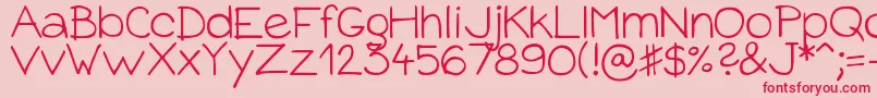DjbBabyBump Font – Red Fonts on Pink Background