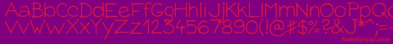 DjbBabyBump-Schriftart – Rote Schriften auf violettem Hintergrund