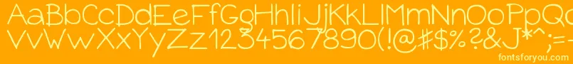 DjbBabyBump Font – Yellow Fonts on Orange Background
