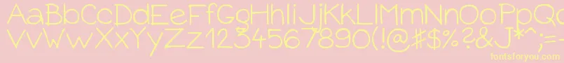 DjbBabyBump Font – Yellow Fonts on Pink Background