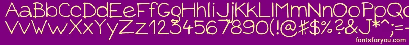 DjbBabyBump Font – Yellow Fonts on Purple Background