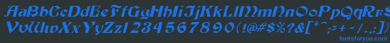TutburI-fontti – siniset fontit mustalla taustalla