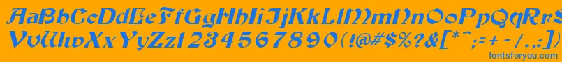 TutburI Font – Blue Fonts on Orange Background