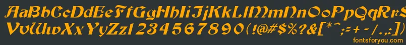 フォントTutburI – 黒い背景にオレンジの文字