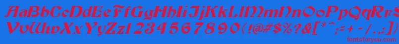 TutburI Font – Red Fonts on Blue Background