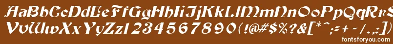 フォントTutburI – 茶色の背景に白い文字