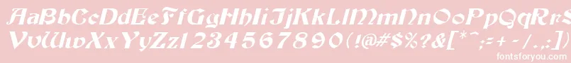 TutburI-Schriftart – Weiße Schriften auf rosa Hintergrund