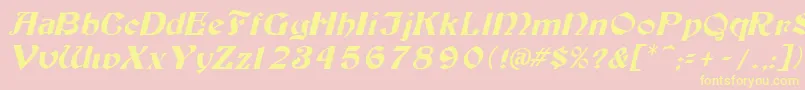 TutburI Font – Yellow Fonts on Pink Background