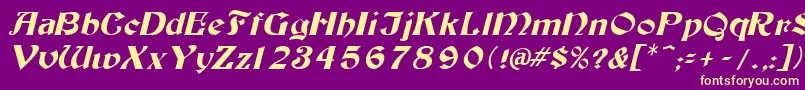 TutburI Font – Yellow Fonts on Purple Background