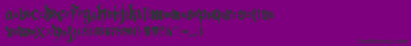 Hacjiuza-Schriftart – Schwarze Schriften auf violettem Hintergrund