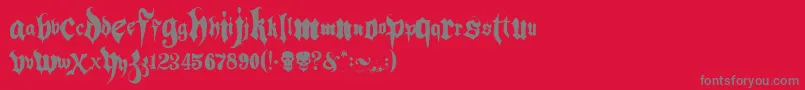 フォントHacjiuza – 赤い背景に灰色の文字