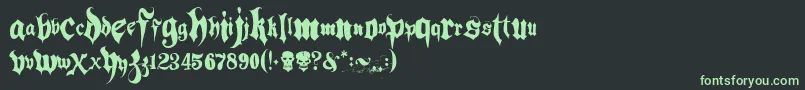 Hacjiuza Font – Green Fonts on Black Background