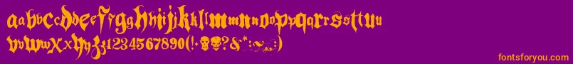 Lisätietoja Hacjiuza-fontista Hacjiuza-fontti – oranssit fontit violetilla taustalla