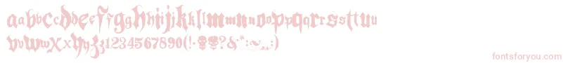 Hacjiuza-Schriftart – Rosa Schriften auf weißem Hintergrund
