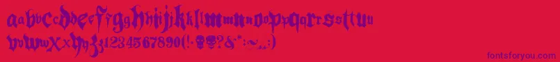 Hacjiuza Font – Purple Fonts on Red Background