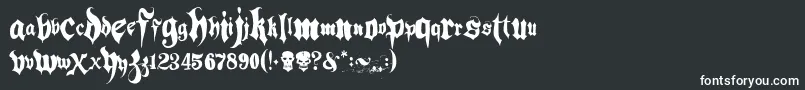 Шрифт Hacjiuza – белые шрифты на чёрном фоне
