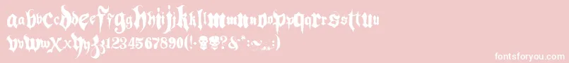 Hacjiuza Font – White Fonts on Pink Background