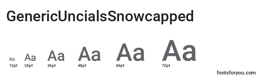 Größen der Schriftart GenericUncialsSnowcapped