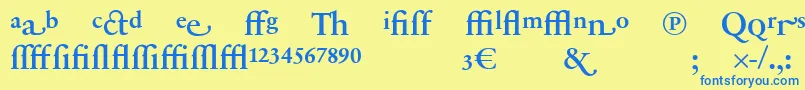 Подробнее о шрифте SabonnextLtDemiAlternate Шрифт SabonnextLtDemiAlternate – синие шрифты на жёлтом фоне