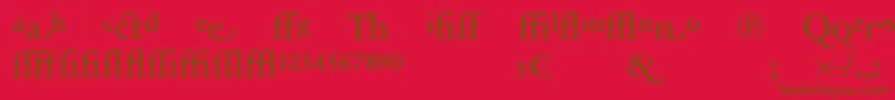 Czcionka SabonnextLtDemiAlternate – brązowe czcionki na czerwonym tle