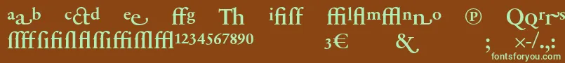 SabonnextLtDemiAlternate-Schriftart – Grüne Schriften auf braunem Hintergrund