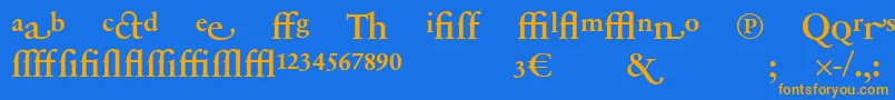 SabonnextLtDemiAlternate Font – Orange Fonts on Blue Background