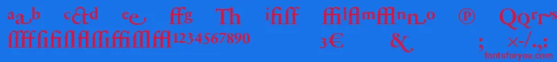 SabonnextLtDemiAlternate Font – Red Fonts on Blue Background