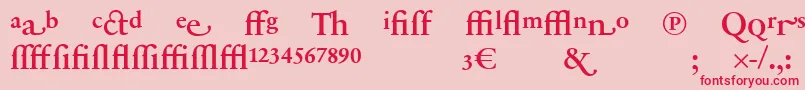 フォントSabonnextLtDemiAlternate – ピンクの背景に赤い文字