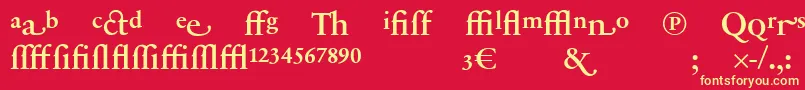 Fonte SabonnextLtDemiAlternate – fontes amarelas em um fundo vermelho