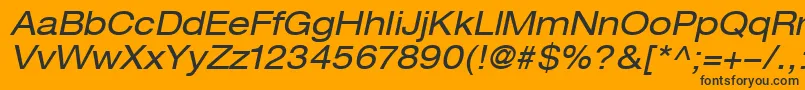 HelveticaLt53ExtendedOblique Font – Black Fonts on Orange Background