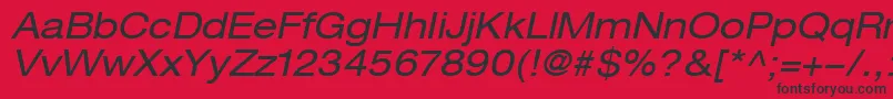 HelveticaLt53ExtendedOblique Font – Black Fonts on Red Background