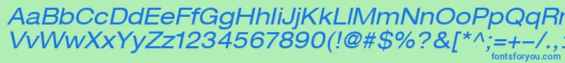 HelveticaLt53ExtendedOblique Font – Blue Fonts on Green Background