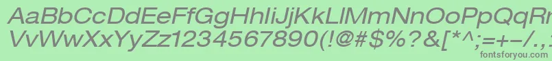 フォントHelveticaLt53ExtendedOblique – 緑の背景に灰色の文字