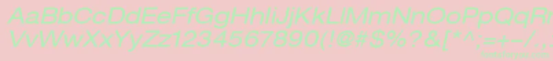 HelveticaLt53ExtendedOblique Font – Green Fonts on Pink Background