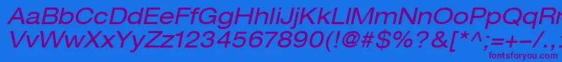 HelveticaLt53ExtendedOblique Font – Purple Fonts on Blue Background