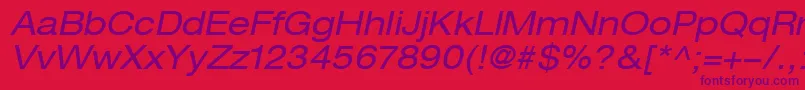 More about HelveticaLt53ExtendedOblique Font HelveticaLt53ExtendedOblique Font – Purple Fonts on Red Background