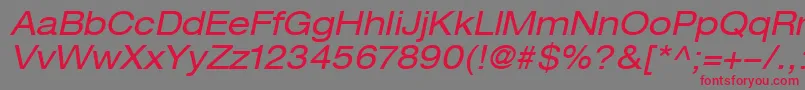 HelveticaLt53ExtendedOblique Font – Red Fonts on Gray Background