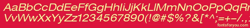 HelveticaLt53ExtendedOblique Font – Yellow Fonts on Red Background
