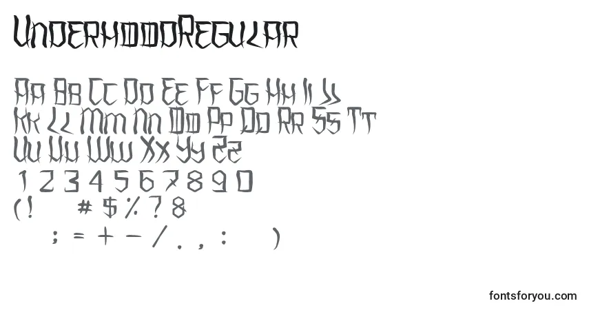 Fuente UnderhoodRegular - alfabeto, números, caracteres especiales