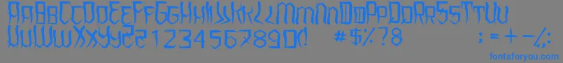 UnderhoodRegular-Schriftart – Blaue Schriften auf grauem Hintergrund