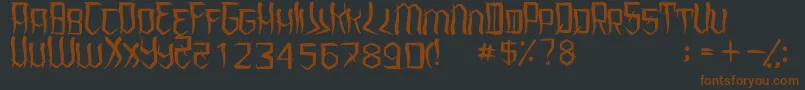 UnderhoodRegular Font – Brown Fonts on Black Background