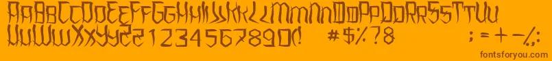 UnderhoodRegular Font – Brown Fonts on Orange Background