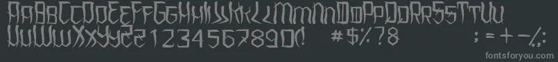 フォントUnderhoodRegular – 黒い背景に灰色の文字