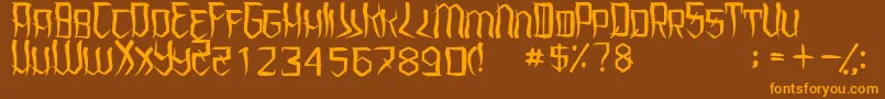 UnderhoodRegular Font – Orange Fonts on Brown Background