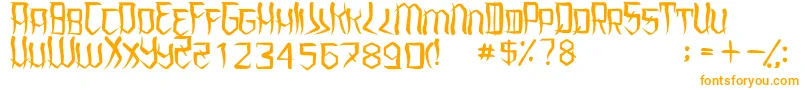 UnderhoodRegular-Schriftart – Orangefarbene Schriften auf weißem Hintergrund